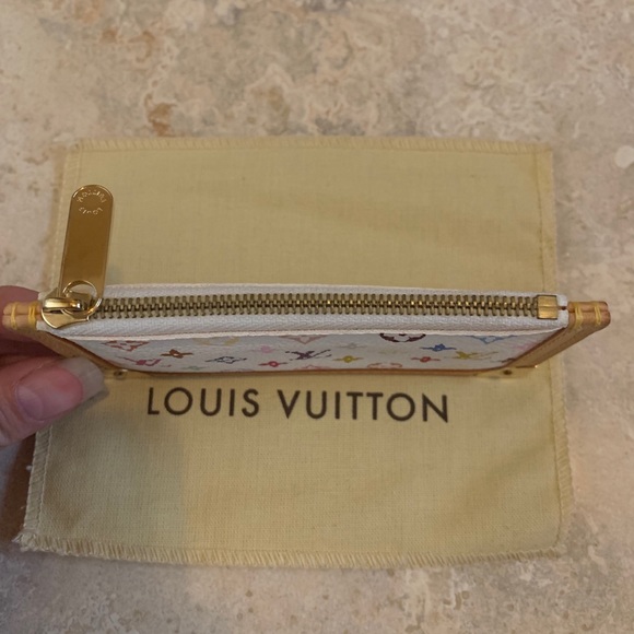 Louis Vuitton monogram multicolor key pouch in white - Picture 3 of 13